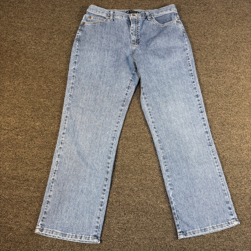 Lee Jeans Womens 12 Petite Relaxed Fit 1889 Blue Straight Leg Stretch EUC